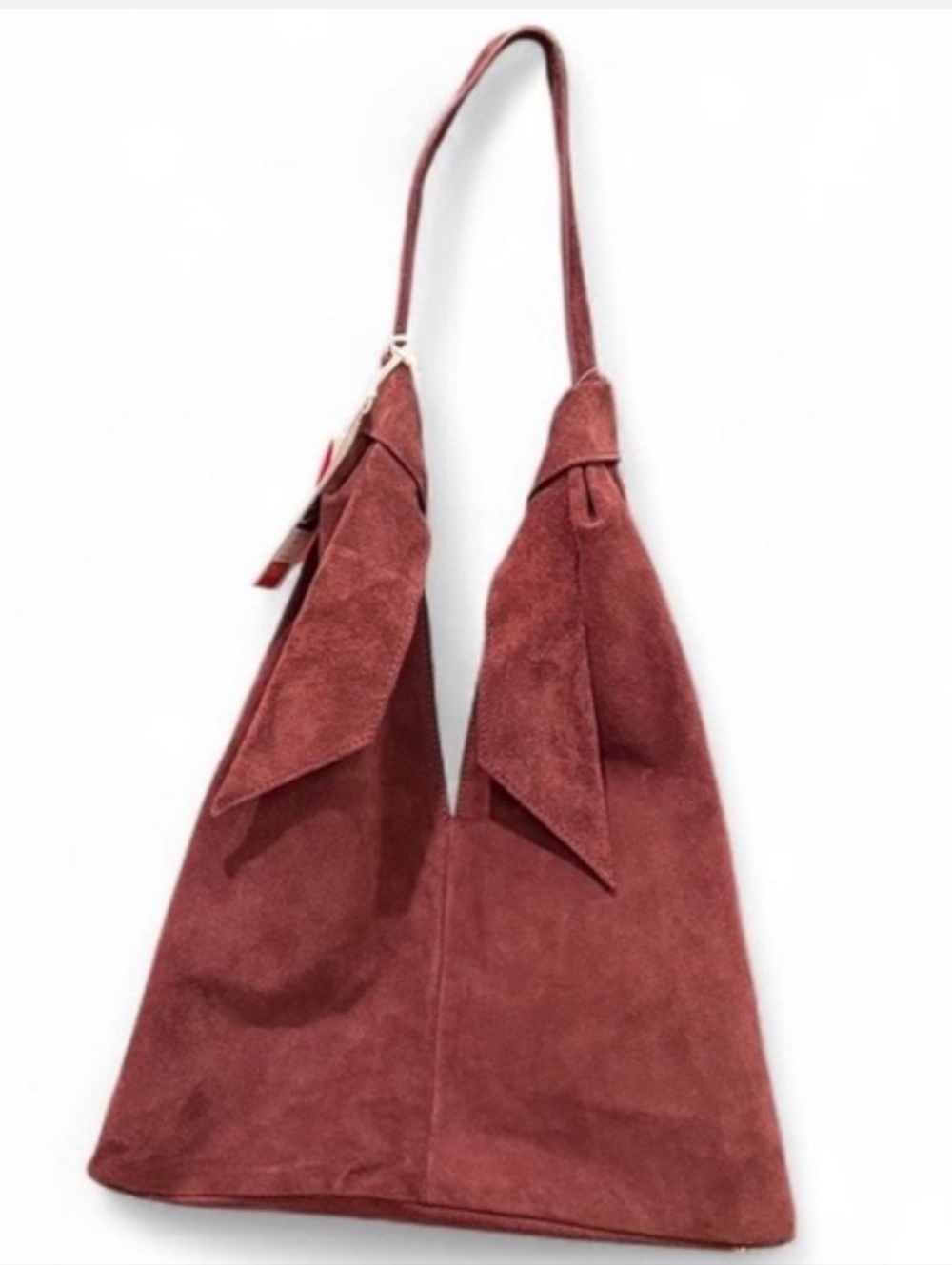 Divina Firenze Suede Tote Bag Art. NIgella Wine Shoulder Hobo Rt Eh